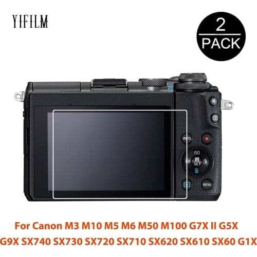 2Pcs Tempered Glass Screen Protector For Canon M3 M10 M5 M6 M50 M100 G7X II G5X G9X SX740 SX730 SX720 SX710 SX620 SX610 SX60 G1X