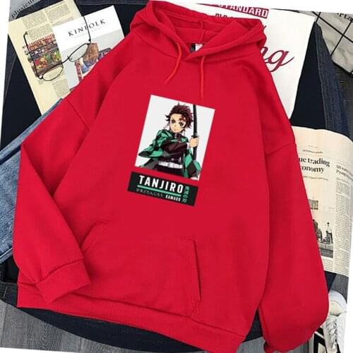 Fashion Anime Demon Slayer Hoodied Women 2021 Autumn Winter Sweatshirts Kamado Tanjirou Long Sleeve Manga Harajuku Clothes Lady