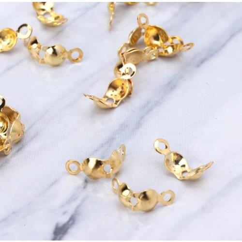 1000Pcs clamshell bead point knot cover double closed loop DIY jewelry making handicraft decoration accessories