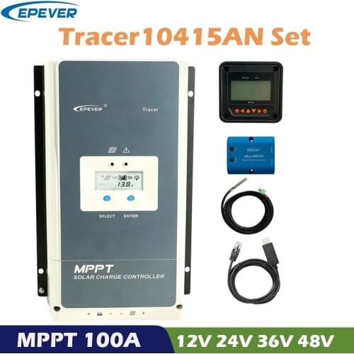 EPever Tracer 100A Hybrid MPPT Solar Charge Controller 12V 24V 36 V48V Auto LCD Display Solar Panel Battery Regulator PV 200V