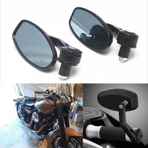 2pcs 22mm Universal Motorcycle Mirror Aluminum Black Handle Bar End Rearview Side Mirrors Motor Accessories