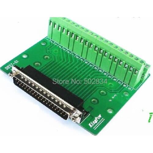 5pcs/lot DB37 D-SUB DB-37 37Pins Male Adapter signals Terminal Breakout Board ROHS 2 row