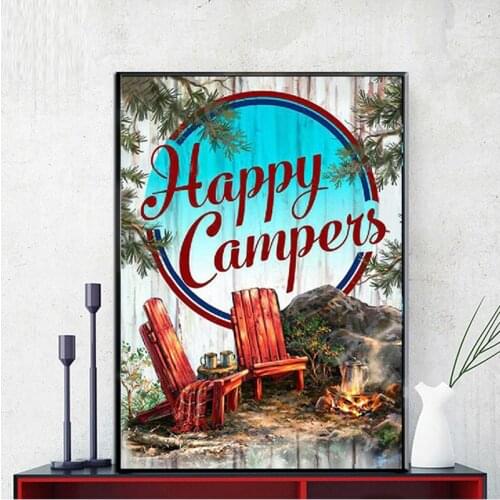 Happy campers Diamond Painting Diamond Embroidery Sale 5D Diy cross Stitch Full Square Round Rhinestone Mosaic StickersZP-3739