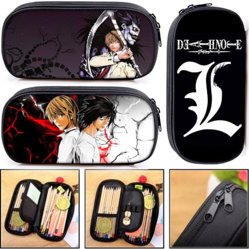 Anime Death Note Cosmetic Case Pencil Bag Jpanese Manga Shinigami Ryuk Pencil Case Light Yagami L Stationary Bags Gift