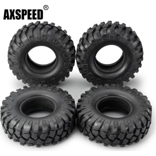 AXSPEED 4Pcs 1:10 RC Truck Car Parts Crawler Wheel Rubber Tires 1.9 Inch Crawler Tyres 108mm for tamiya cc01 F350 AXIAL SCX10