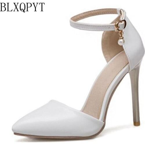 BLXQPYT New Fashion Small and Big Size 31- 50 Sandals Summer Wedding bride shoes woman Sexy High Heels Party women Pumps T263
