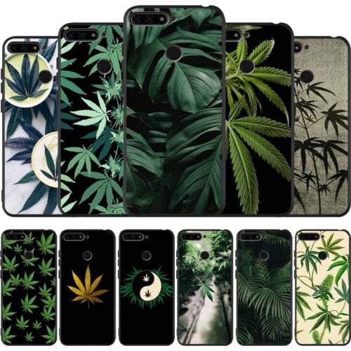 Weed Leaf grass black Silicone Phone Case For honor 30 20 Pro 8 8X 9 10 20 Lite Mate 10 20 30 Lite Pro cover