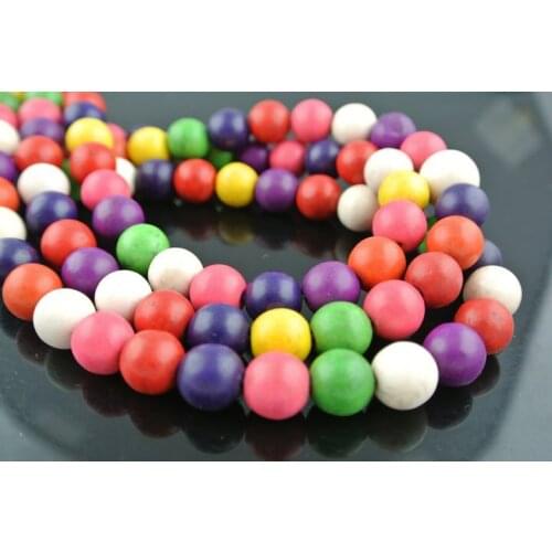 Colorful Howlite Howlite Round Beads Mixed Color 16'' Strand Beads Cheap Beads Jewelry Making Materials 10Strand/lot