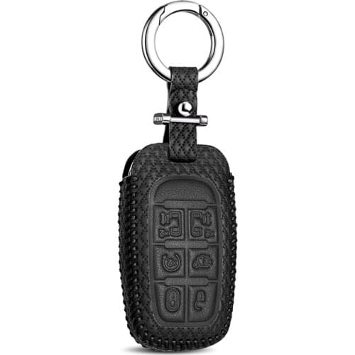 Luckeasy leather key cover for Chrysler Grand Voager 2017 PHEV 2018 car key case wallet holder key holder key4y
