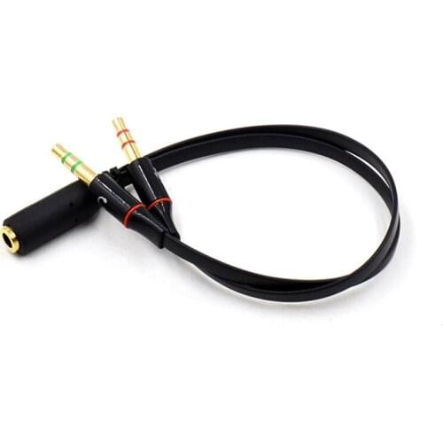 Hot 3.5mm Jack 1 Female To 2 Male Stereo Earphone Headphone Mic Microphone Audio Headset Splitter Cable Cord Wire Adapter