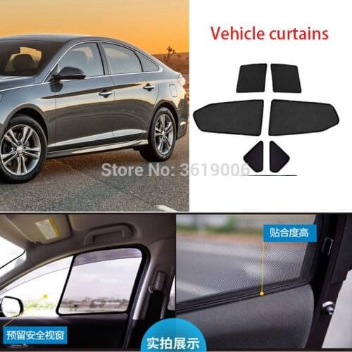 6pcs High-end custom For Hyundai Sonata 14-19 card type magnetic car curtain sun shade car window shade car styling