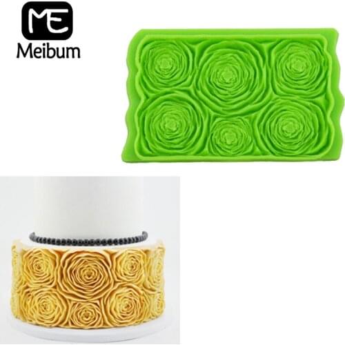 Meibum Peony Flower Ruffle Petal Silicone Fondant Cake Mold DIY Birthday Party Paste Sugar Craft Brink Decorating Mould BakeTool