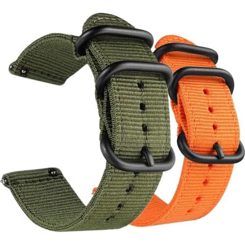 24mm Men Sport Bracelet Quick Fit WatchBand canvas Nylon Watch Band Strap for Bell & Ross BR-01 and BR-03 Black Buckle