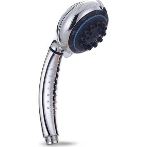 High Pressure Handheld Shower Head, 6 Spray Settings Pulse Massage Bathroom Showerhead, Round Adjustable Rain Showerhead