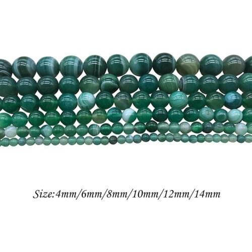 Natural Stone Deep Green Veins Loose Beads Round Carnelian DIY Beaded for Women Jewelry Making Bracelets Necklaces J124