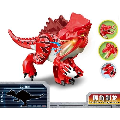 New 2021 Jurassic Dino World Stegosaurus Carnotaurus Building Kits Bolcks Bricks Dinosaurs figures Raptor Toys for kids gifts