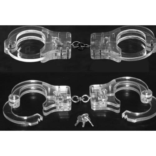 New Luxury Male Female Transparent Crystal Restraint Slave Wrist Restraint Handcuff Manacle BDSM bondage come with chain sex toy