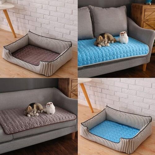 Pet Cooling Mat 3-Layer Dog Summer Sofa Ice Silk Cooling Cold Mat Cushion Blanket Pads for Cat Puppy Kennel Supplies 100 x 70cm