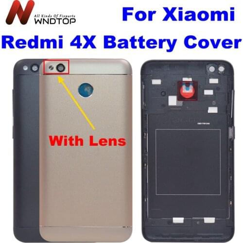 Original For Xiaomi Redmi 4X Back Battery Cover Metal+Camera Glass+Side Keys Rear Housing Redmi 4X Battery Door Case Replacement