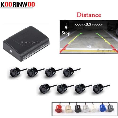 Koorinwoo Dual Core CPU Car Parking Sensors 8 Radars Front and Rear Alarm Probe Parktronic System Car-detector Parking Assist