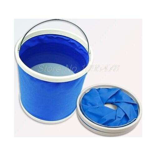 50PCS Outdoor Bucket Lightweight Canvas Folding Bucket Portable Camping Hiking Bucket Tackle Tools