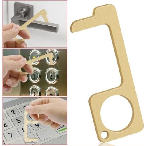 Portable Press Elevator Tool Metal EDC Door Opener Contactless Safe Door Opener Handle