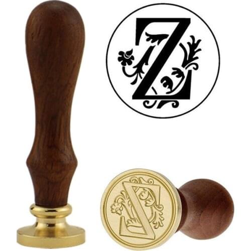 Wedding Invitation Rosewood Handle Retro European Style Swash English Alphabet Fire Lacquer Seal Sealing Wax Single Chapter