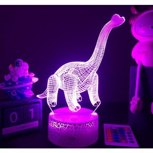 3D LED Dinosaur Nighlight For Kids Child Bedroom Decor Birthday Gifts Bedside Lamp Tanystropheus Figure Room Decoration