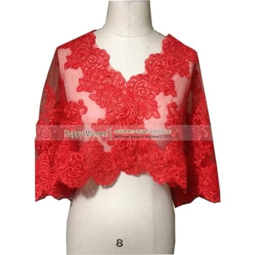Women Lace Appliqued Bridal Shawl Wedding Wraps for Evening Party Dress Cape