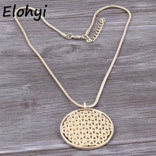 ELOYHI Women Design Choker Necklaces Vintage Flower Pattern Snake Chain Rose Gold Collar For Women Trendy Necklace&Pendants Gift