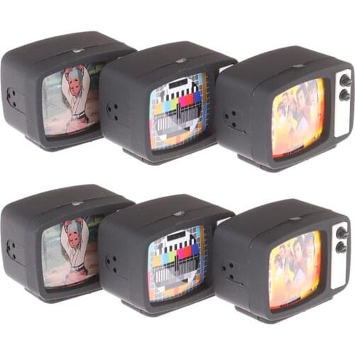 1Pc Dollhouse Miniature Flat Screen TV Television With Picture Doll House Furniture Accessories DIY Furniture Toys