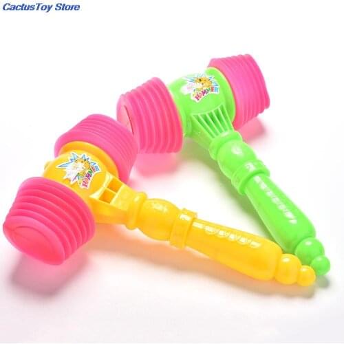 1Pcs Plastic Hammer Puzzle Game Toy Music Sound Hammer Whistle Toy Children Basic Skills Development Educational Toy