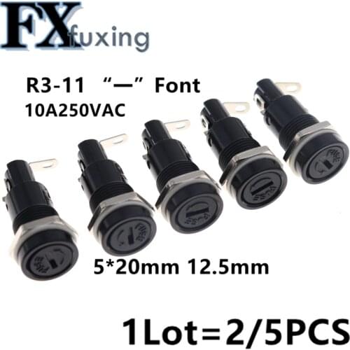 2/5PCS SCI R3-11 Panel Mount Chassis Fuse Holder For 5x20mm Glass Fuses 10A 250V Wholesale 5*20 Holder Fuses