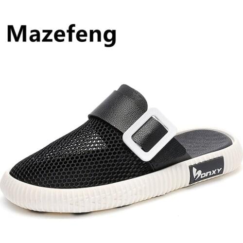 2021 Men Shoes Beach Casual Mens Slippers Unisex Hollow Out Casual Couple Beach Sandal Flip Flops Shoes Non-slide Male Slippers