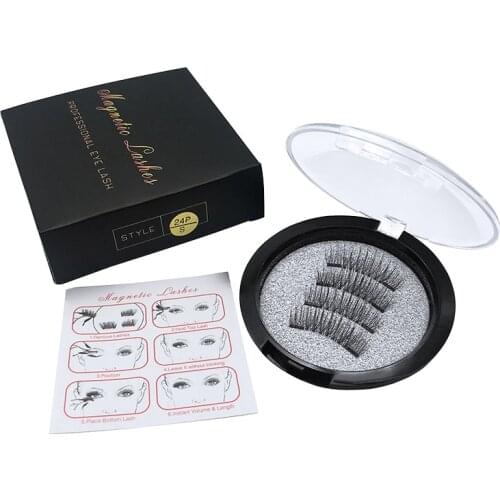 3D Double magnet false eyelashes glue free false eyelashes magnetic eyelashes Professional makeup tools