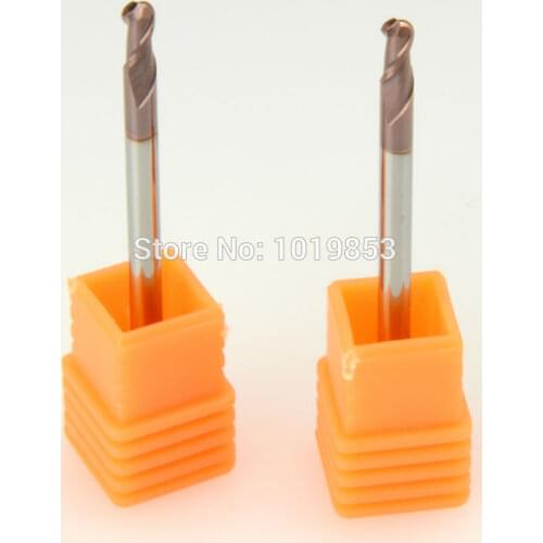 5pcs SLONS R1.5x3x50L or R0.5 R0.75 R1 or R1.5 or R2 HRC55 milling cutter solid carbide BALL NOSE end mill for steel or copper