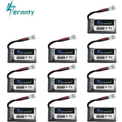 3.7V 380mAh 752035 Lipo Battery Spare Replacement For Hubsan X4 H107 H107L H107D JD385 JD388 for RC Aircraft Multi-Rotors 10pcs