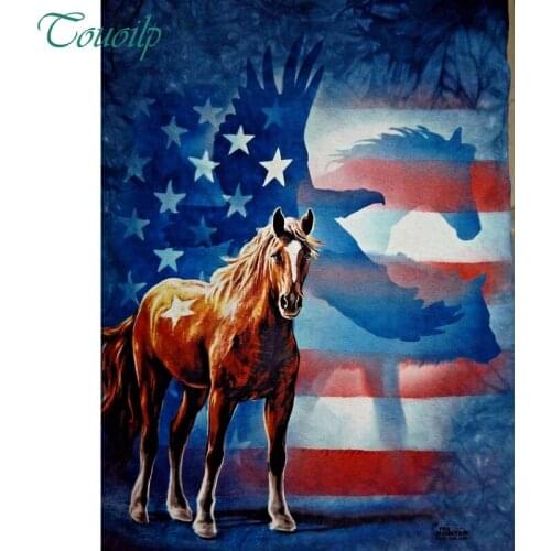 Diy Diamond Painting Cross Stitch Square&round Animal National flag horse Diamond Embroidery 5D Diamond Mosaic Crafts Home Decor