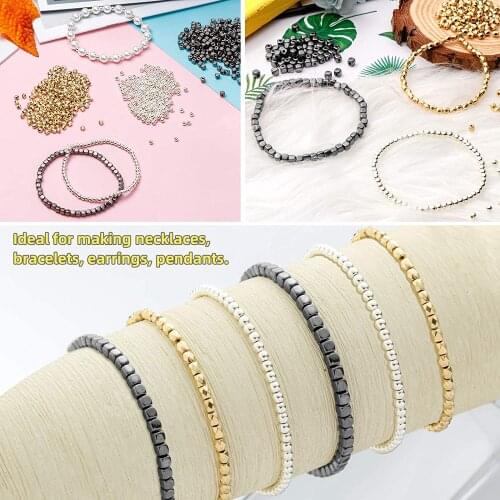 CCB Charm Spacer Beads Hear Star Shape Acrylic Plated Loose Cube Seed Beads for Jewelry Making Supplies Accessories DIY Bracelet