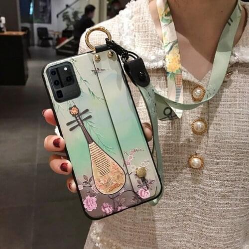 Wrist Strap Case For Samsung Galaxy A10 A20 A30 A40 A50 A50S A51 A60 A70 A71 S10 S20 Plus Ultra Stand Coque For Note 10 Plus 20