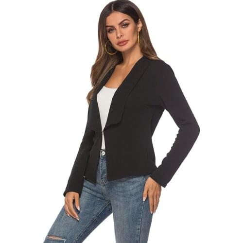 Black Women Blazers And Jackets Long Sleeve Office Ladies Workwear Business Suits Female Blazer Formal Coat