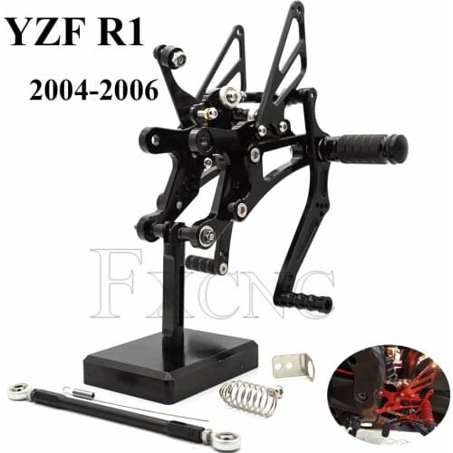 CNC Reversed GP Shift Rearset Rear Set For Yamaha YZF R1 04 05 2004-2006 Adjustable Foot Peg Rearsets Footrest