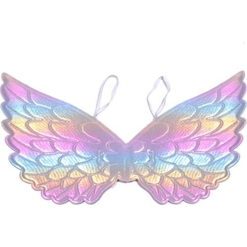 Childrens Stage Performances Angel Wings Halloween Princess Cosplay Girls Rainbow Skirt Dance Props Gold Silver Rainbow Wings