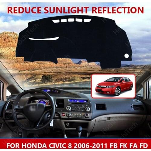 For Honda Civic 8 2006-2011 FB FK FA FD Dashmats Car-styling Accessories Dashboard Cover Pad Carpet sunshade