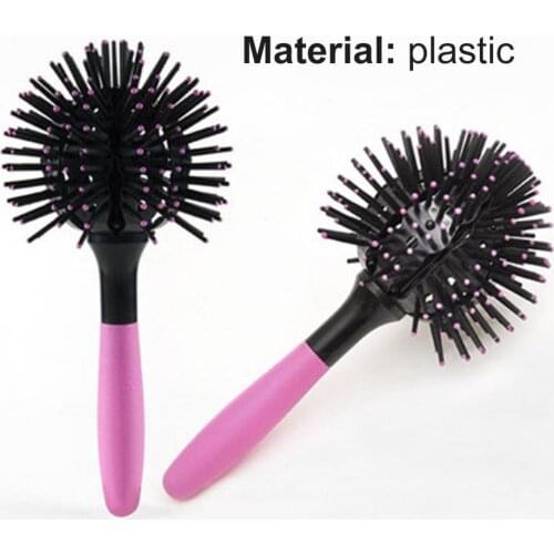 Bomb Curl Comb 3D 360 Degree Hair Styling Plastic Head Massage Spherical Brush for Salon