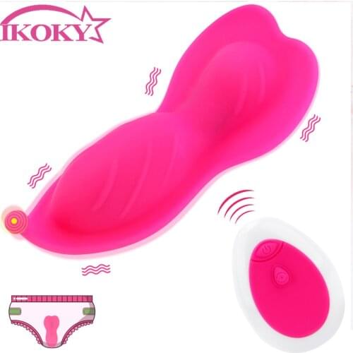 IKOKY 10 Frequency Portable Remote Control Invisible Vibrating Egg Wearable Butterfly Dildo Vibrator G Spot Clitoral Stimulator