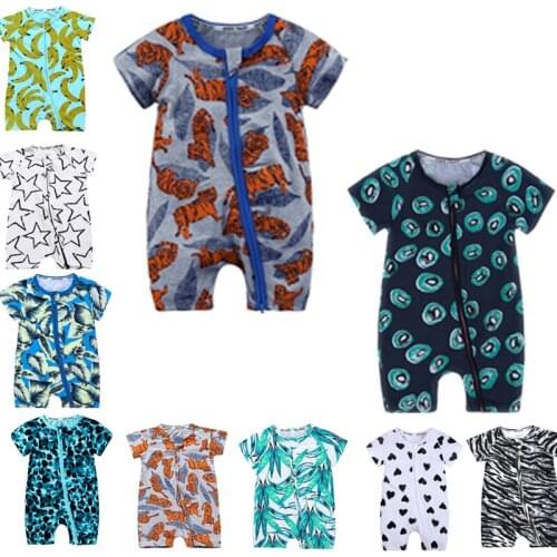 Baby romper newborn Boys Girls animal Cotton short Sleeve Cartoon tiger Summer bunny jumpsuit Toddlers costumes Kids Clothes