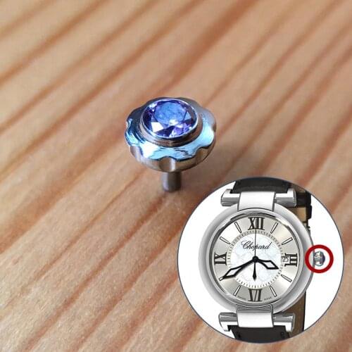 Purple gemstones watch crown for Chopard IMPERIALE 40mm watch