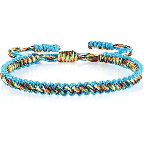 MultiColor Lucky Handmade Rope Buddha Anklet Bracelet Tibetan Buddhist Braided Thread Knots Bangles For Women And Men Bracelets