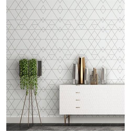 Mordern 3d Mural Wallpaper Simple Line White Black Wall Paper for Living Room Background Wallcovering papel de parede 10Mx53CM